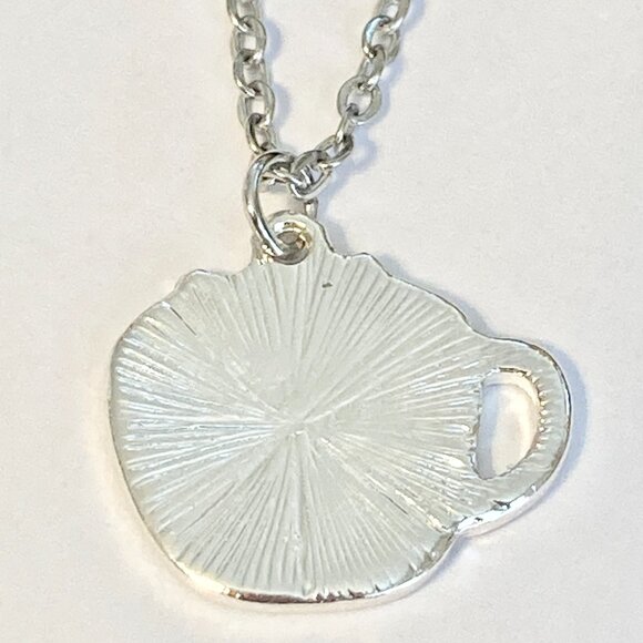 Black Cat Charm Pendant Necklace 18" Chain Enamel Coffee Cup Halloween Cat Lady - Picture 3 of 7